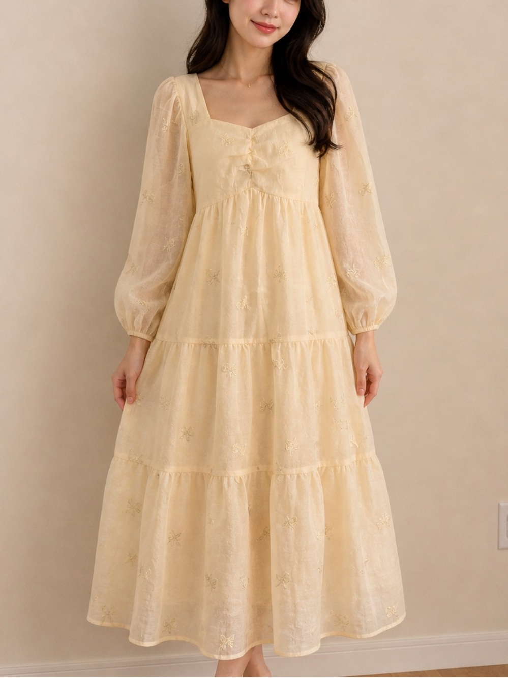 Polagram embroidered Maxi Dress